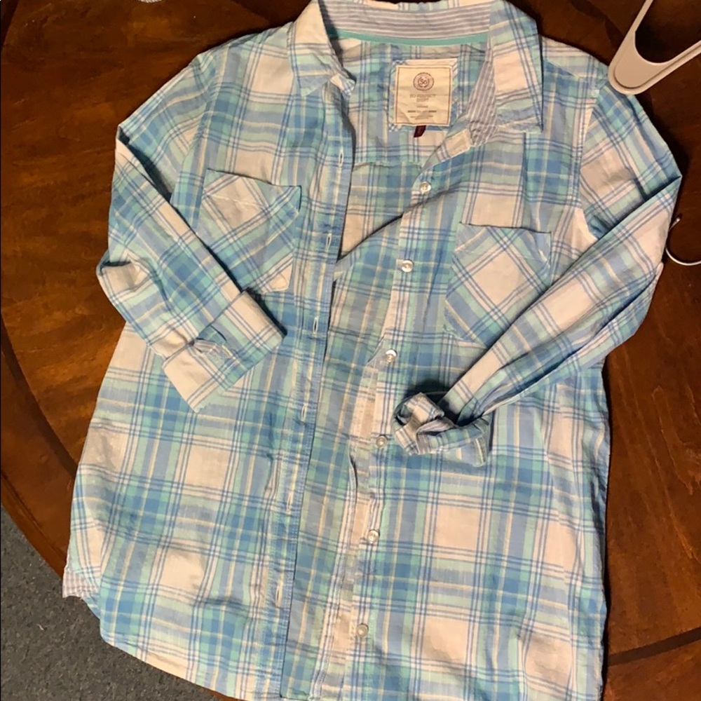 Blue and white flannel